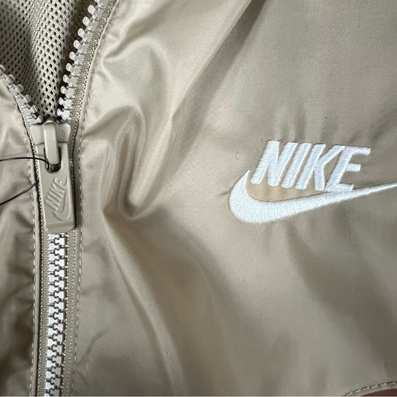 NWT Nike Men’s L Full Zip Brown Tan Windrunner Windbreaker Hooded Jacket Vented - Picture 14 of 16